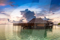 Beautiful scenery at Conrad Maldives Rangali Island.