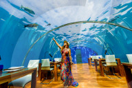 Views from Ithaa, the undersea restaurantÂ at Conrad Maldives.