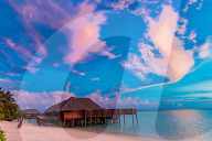 Beautiful scenery at Conrad Maldives Rangali Island.