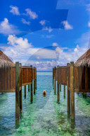 Beautiful scenery at Conrad Maldives Rangali Island.