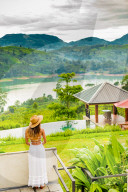Scenic of the tea country in Sri Lanka.