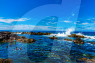 Views of natural volcanic pools called Biscoitos here on Terceira Island, Portugal.