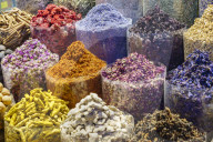 Spices for sale in the Spice Souk, Al Ras, Deira, Dubai, United Arab Emirates