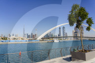 Tolerance Bridge, a new pedestrian bridge spanning Dubai Water Canal, Business Bay, Dubai, United Arab Emirates
