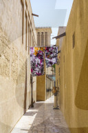 Restored traditional houses in Al Fahidi Historic Neighbourhood, Bur Dubai, Dubai, United Arab Emirates