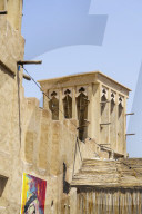 Restored traditional houses in Al Fahidi Historic Neighbourhood, Bur Dubai, Dubai, United Arab Emirates
