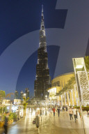Burj Khalifa and the Dubai Mall by night, Dubai, United Arab Emirates