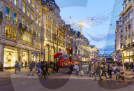 Christmas shoppers, Regent Street, London, England