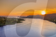 Sunset over River Clyde viewed from the Erskine Bridge, Scotland, United Kingdom, Europe