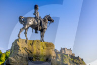 Royal Scots Greys Statue, Edinburgh Castle, Edinburgh, Scotland, United Kingdom, Europe