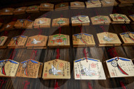 Ema votive offerings, Fushimi Inari shrine, Kyoto, Japan.