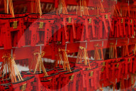 Small torii votive offerings, Fushimi Inari shrine, Kyoto, Japan.