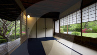Tea room in Jonan-gu shrine gardens, Kyoto.
