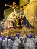 Antequera is known for traditional Semana Santa, or Holy Week, processions leading up to Easter. Antequera, Andalucia, Europe.
