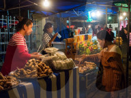 Night market food stalls, Luang Prabang, Laos, Southeast Asia
