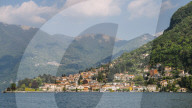 Beautiful Italian villas on waterfront of Lake Como, Italy