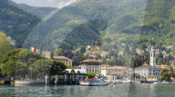 Beautiful Italian villas on waterfront of Lake Como, Italy