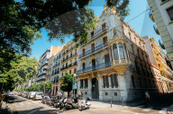 Traditional Catalan-style architecture on Rambla Nova, Tarragona, Catalonia, Spain