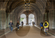 Bike Path under the Rijksmuseum at the Museumplein, Amsterdam, North Holland, The Netherlands