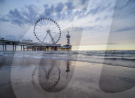 Pier and Ferris Wheel in Scheveningen, The Hague, South Holland, The Netherlands