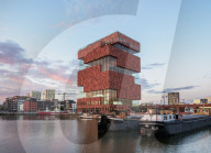 Museum aan de Stroom at dusk, Antwerp, Belgium
