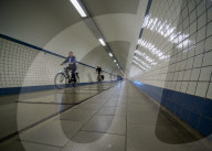 Pedestrian Tunnel of St Anna under the River Scheldt, Antwerp, Belgium
