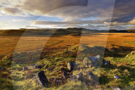A winter view looking across Moine Mhor Nature Reserve from Dunadd Fort in the Scottish Highlands.
