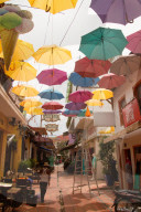 A street of restaurants in the center of Siem Reap, Cambodia