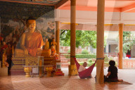 A Buddhist nun in her temple in Siem Reap, Cambodia