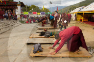 The Memorial Stupa and Buddhist devotees, Thimphu, Bhutan
