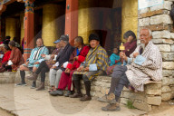 The Memorial Stupa and Buddhist devotees, Thimphu, Bhutan
