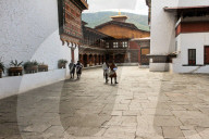 Rinpung Dzong Fortress Monastery courtyard, Paro, Bhutan