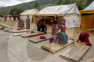 The Memorial Stupa and Buddhist devotees, Thimphu, Bhutan