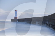 Spittal lighthouse and pier at Spittal, Berwick-upon-Tweed, Northumberland, UK