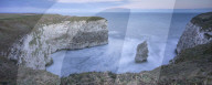 White Cliffs and small bay at sunrise in winter, Flamborough, East Yorkshire