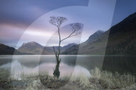 Long exposure image of view to Fleetwith Pike across Buttermere Lake, Lake District National Park, Cumbria, UK