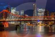 Story bridge and Brisbane city skyline after dark. Queensland. Australia.