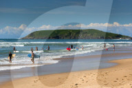 Parks beach in Coffs Harbour with Muttonbird Island, New South Wales, Australia.