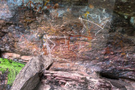 Indigenous rock art at Nourlangie. Kakadu National Park, Northern Territory, Australia.