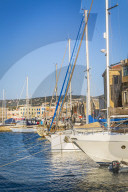 Yachts at Venetian Harbour, Chania, Crete, Greek Islands, Greece, Europe