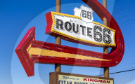 Route 66 Motel Sign, Kingman, Arizona, United States of America, North America