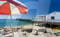 View of Malibu Beach and Malibu Pier, Malibu, California, United States of America, North America