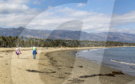 Santa Barbara beach, Malibu Mountains, California, United States of America, North America