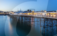 Brighton Palace Pier at night, East Sussex, England, United Kingdom, Europe