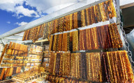 Traditional Latvian amber souvenirs, Old Town, UNESCO World Heritage Site, Riga, Latvia, Baltic States, Europe