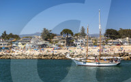 Santa Cruz Yacht Club at Santa Cruz harbor, Santa Cruz, California, United States of America, North America