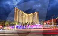 Treasure Island at night, The Strip, Las Vegas Boulevard, Las Vegas, Nevada, United States of America, North America