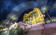Palazzo hotel at night, The Strip, Las Vegas Boulevard, Las Vegas, Nevada, United States of America, North America