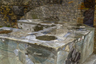 Pompeii, Italy Thermopolium Via Delle Terme. Remains of establishment selling ready-to-eat food on the streets of Pompeii Forum.