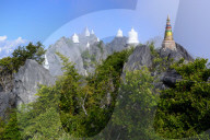 The Floating Pagodas of Wat Chaloem Phra Kiat Phrachomklao Rachanusorn Temple